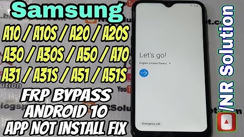 Samsung A10/A10s/A20/A20s/A30/A30s/A50/A51/A51s/A21s/A31 FRP Bypass Android 10 Without Smartswich