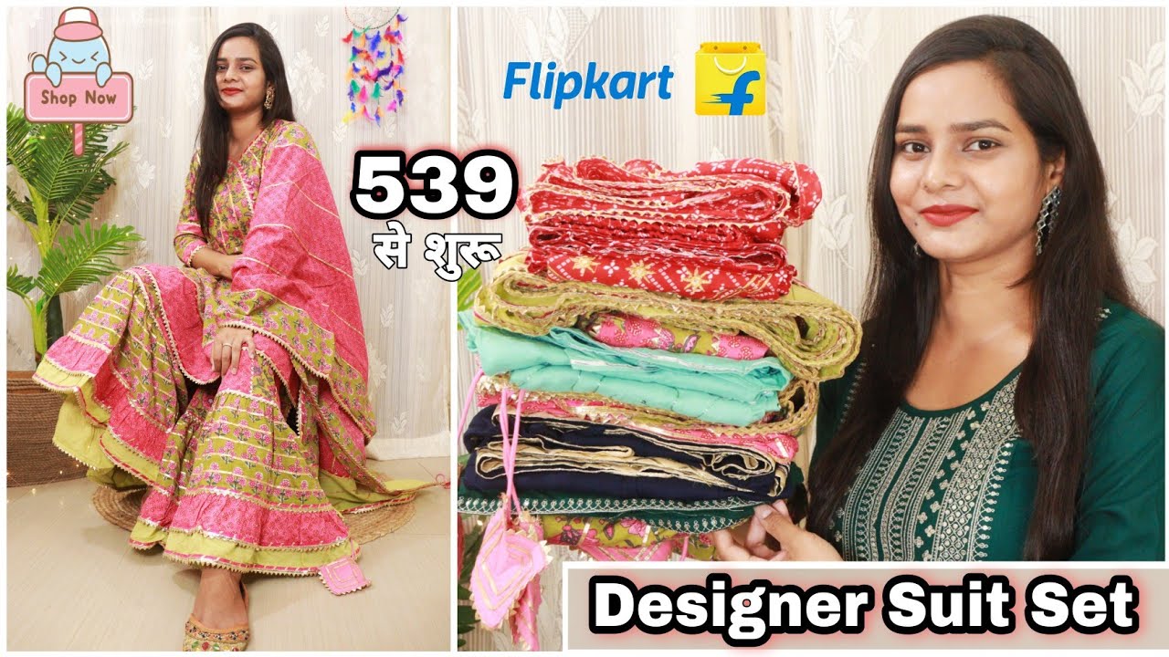 Flipkart Kurta Set Haul | Flipkart Embroidered Kurti/Festive Suit Set  Haul+Review | Fashion&Trends | - YouTube