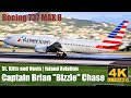 Captain brian bizzle chase  american airlines 737 max 8 smooth arrival into st kitts from miami