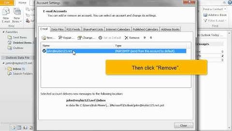 How to delete an email account in Outlook 2010