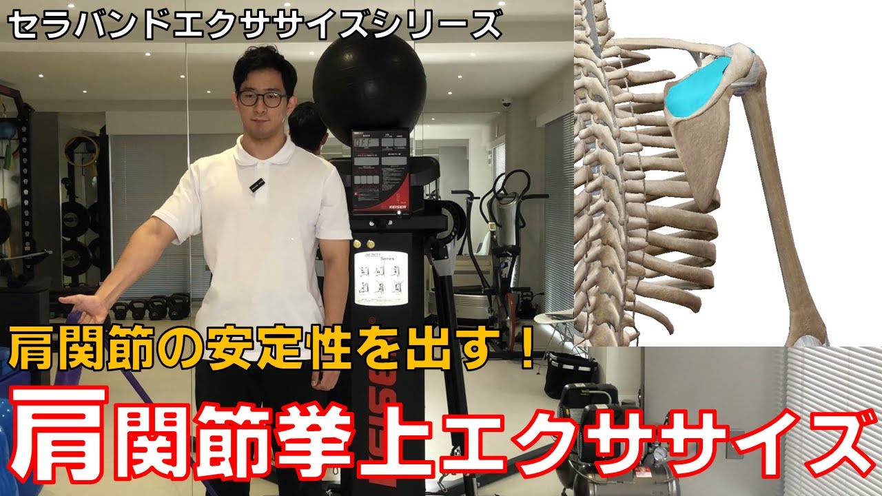 セラバンドエクササイズ③】肩関節挙上エクササイズ！ - YouTube