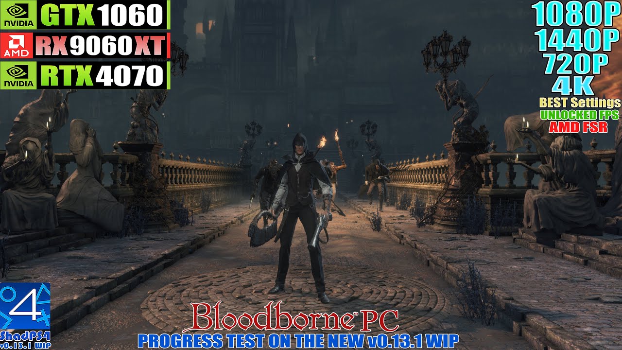 Bloodborne PC Progress Test On The New ShadPS4 Emulator v0.13.1 WIP - FPS Unlocked - AMD FSR