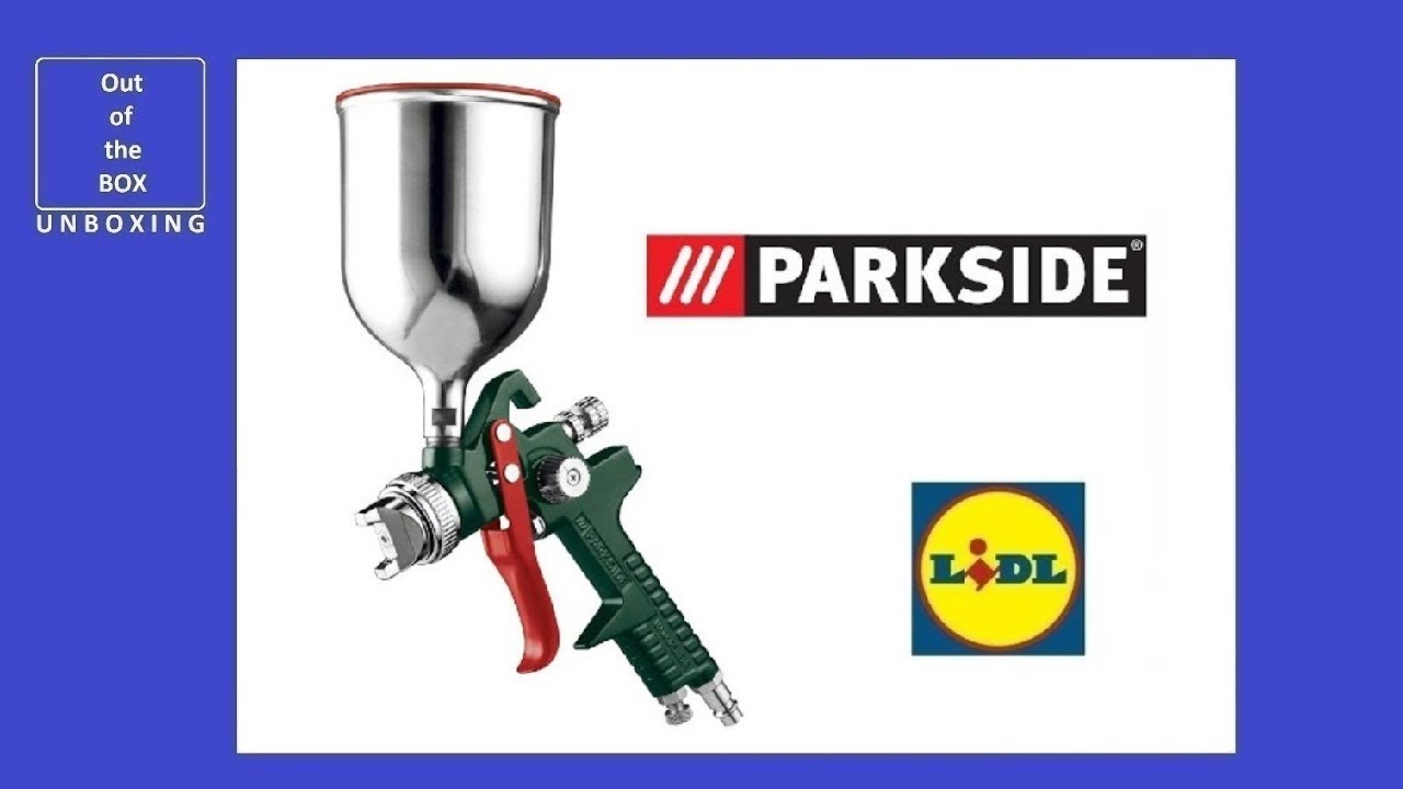 Parkside Pneumatic Paint Spray Gun PDFP 500 C3 UNBOXING (Lidl max. 3