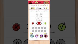 Level 42 - Get the biggest number possible. #Brain test - game.  Subscribe for more tips. #subscribe