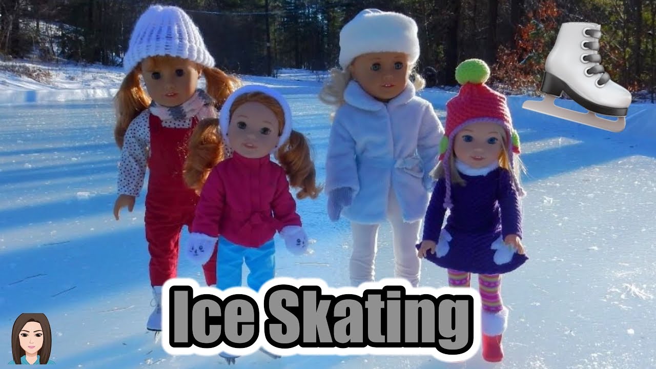 American Girls Caroline, Camille, MaryEllen, and Willa Ice Skate