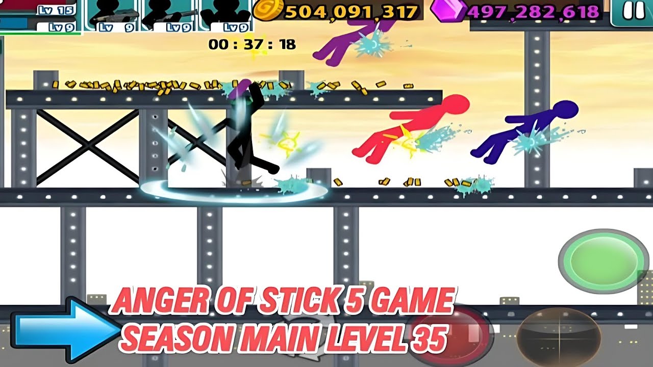 ANGER OF STICK 5 Season 🔥 Level 35 | 100 Enemies Full Battle Gameplay 😱 Boss Fight | Hindi Gameplay 