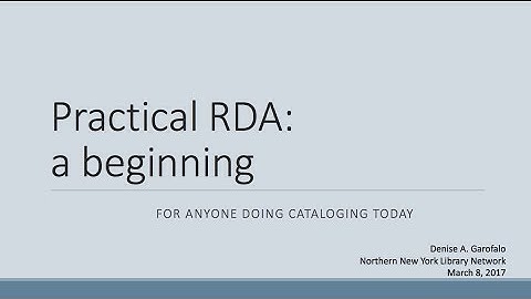 Practical RDA:  an introduction