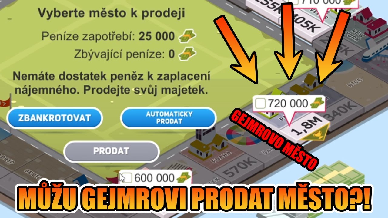 MOHL JSEM GEJMROVI PRODAT VŠECHNY MĚSTA V MONOPOLY?! [MarweX&@Morryeej&@JawoYT&@GEJMR]