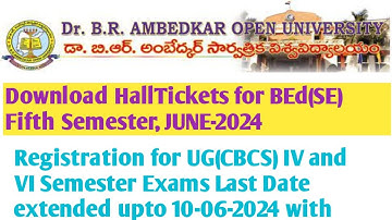 Registration for UG(CBCS) IV and VI Semester Exams Last Date extended upto 10-06-2024 with fine500/-