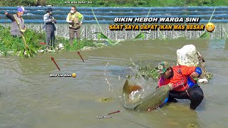 Mancing di sungai liar dapat ikan mas super besar pemancing lain sampai heran