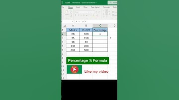 percentage % Formula | #exceltutorial #exceltips #exceltech #exceltricks #% #Percentage