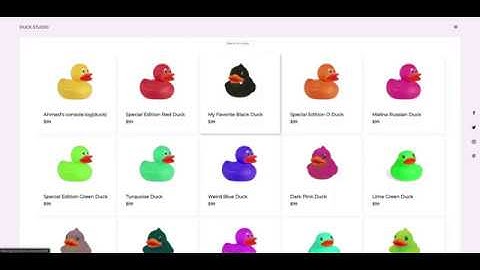 DuckStudio demo: e-commerce, Stripe, Ruby on Rails, React, responsive design