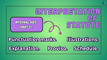 Internal Aids To Interpretation Of Statute. Punctuation Marks. Illustrations. Explanation. Proviso.