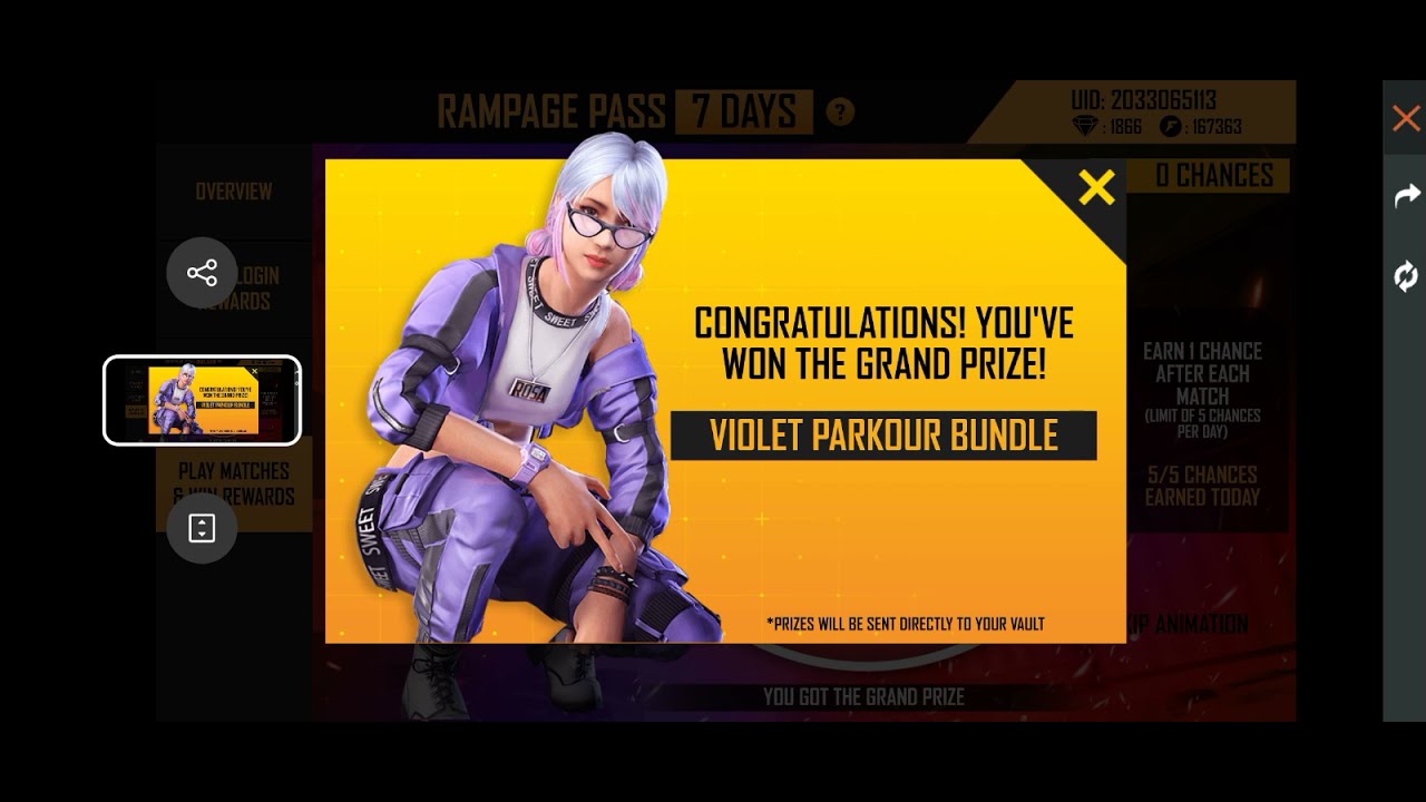 RAMPAGE PASS || VIOLET PARKOUR BUNDLE || RAMPAGE EVENT || ITSREDGAMING