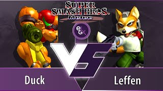 EGLX - Duck (Samus) vs Leffen (Fox) - Loser's Eighths - SSBM