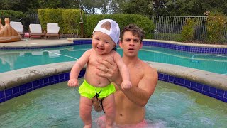 6 Month Old Baby Zealands First Time Swimming *INCREDIBLE*