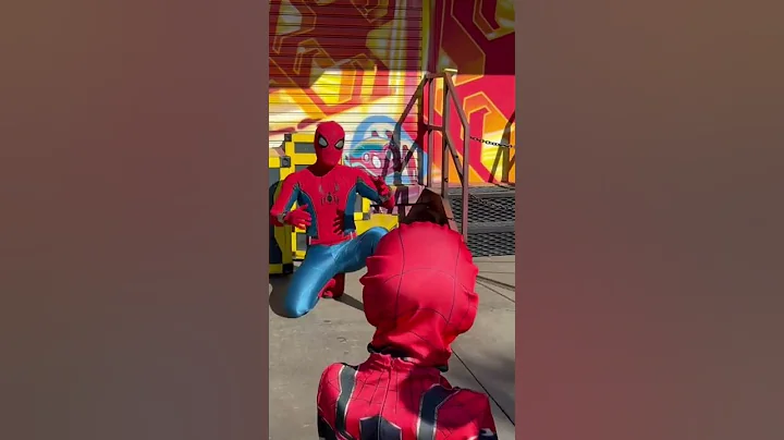 Disney’s Avengers Campus Spider Man meet and greet #shorts