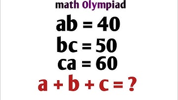 Math Olympiad Brain -Buster : ab=40, bc=50, ca=60 | math Olympiad level 