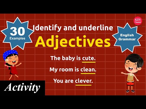 Adjective sentences examples | Identify and underline the adjectives | Kids Channel