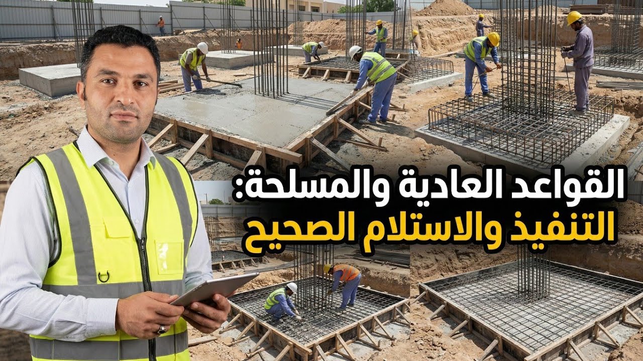 القواعد العادية والمسلحة | أهم الاحتياطات والاشتراطات أثناء التنفيذ | Isolated Footing