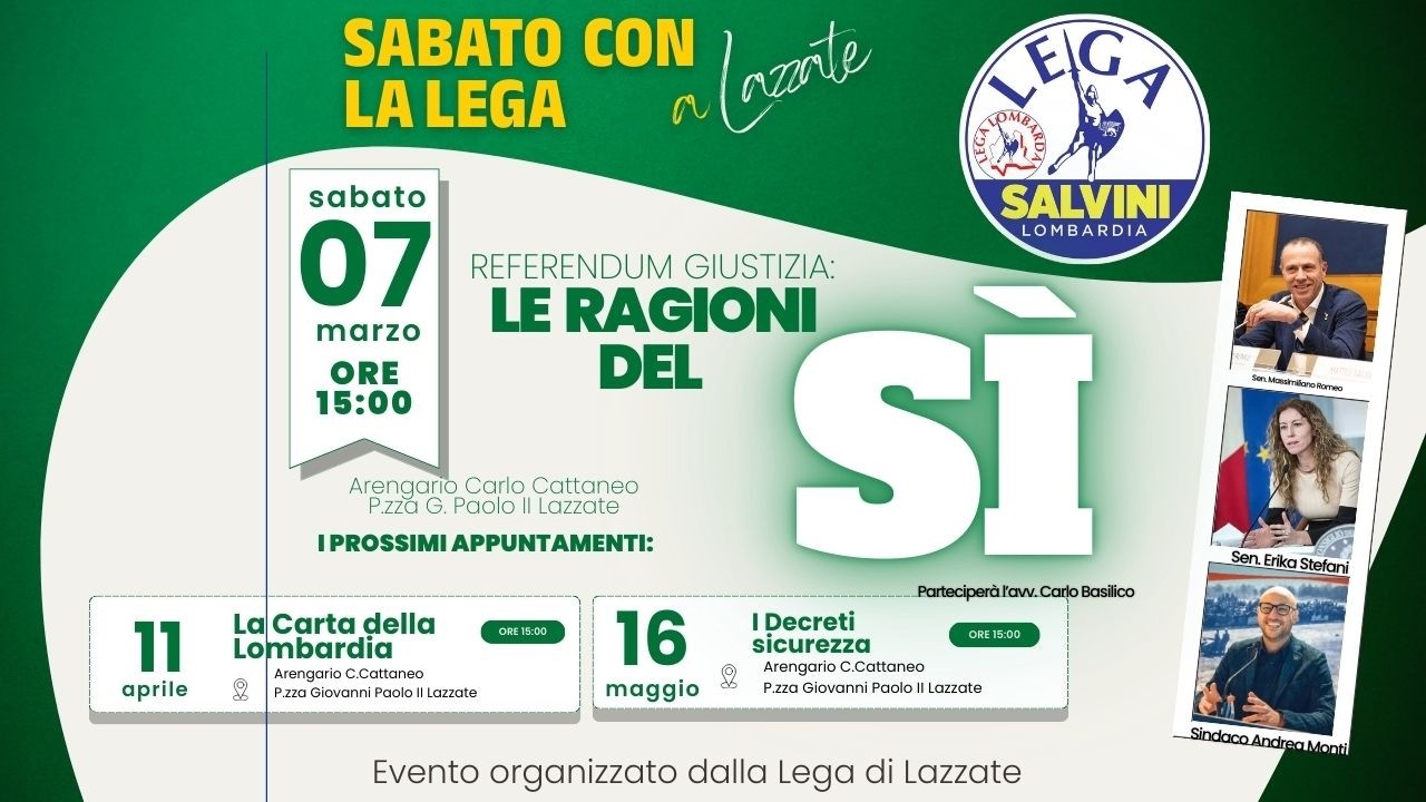 SABATO CON LA LEGA LAZZATE: le ragioni del 