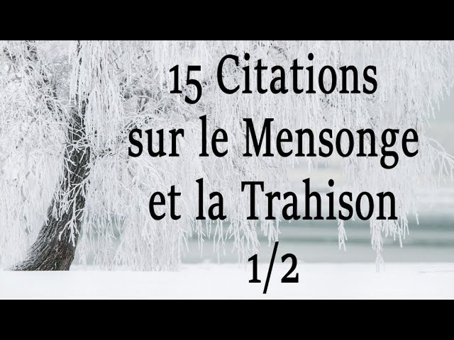 15 Citations Sur Le Mensonge Et La Trahison 1 Sur 2 Youtube