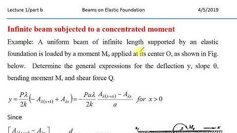 Infinite beam on elastic foundation subjected to concentrated  moment