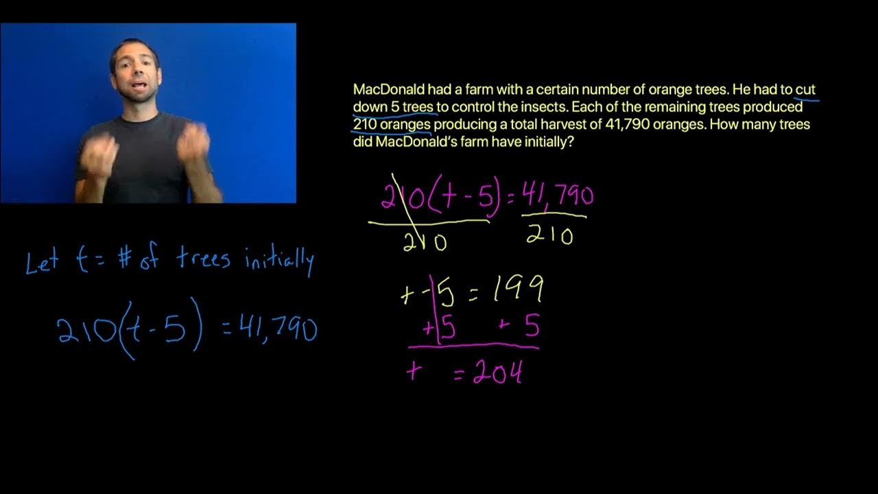 Twostep equation word problem Oranges (ASL) YouTube