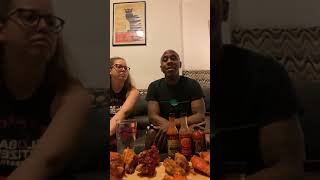 Alex Harris and Amanda Garcia-Harris Hot Wing Challenge
