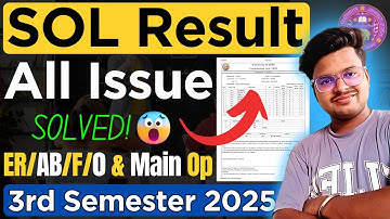 🔥DU SOL 3rd Semester Result 2025: All Issue SOLVED! - ER/AB/F/0 & Main Op & Subject Not Showing