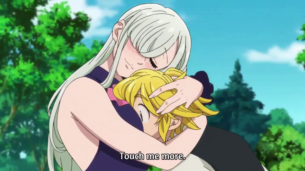 Meliodas touching elizabeth