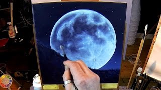 How To Paint A Full Moon  Acrylic Painting Lesson In Real Time