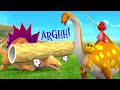 Long Neck Dinosaur VS Giant Spinosaurus To Save T Rex Stegosaurus Eggs i...