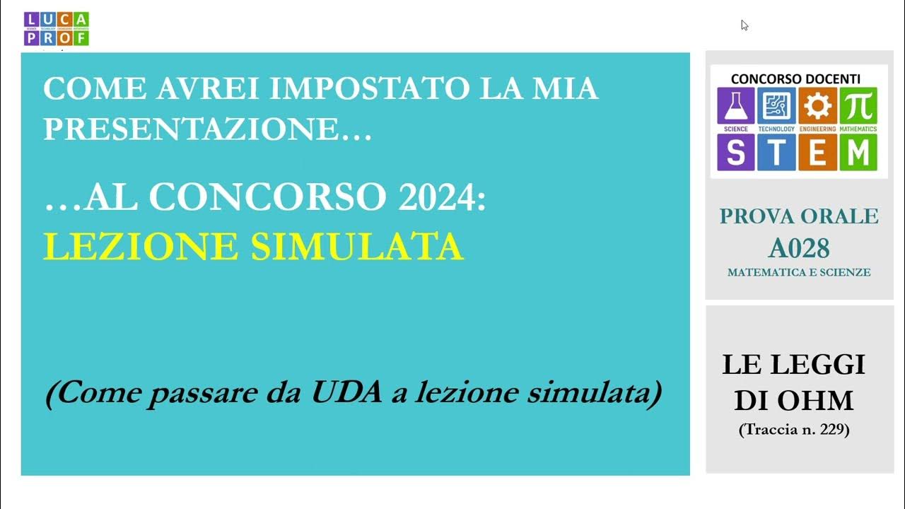 Prova Orale Concorso Docenti 2024 Campania Lezione simulata concorso 2024 - come avrei presentato la mia traccia