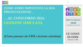 Lezione simulata concorso 2024 - come avrei presentato la mia traccia a28 a questo orale