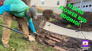 Stop Flower Bed Edging From Sinking! Reinstalling Flower Bed Border Stone!