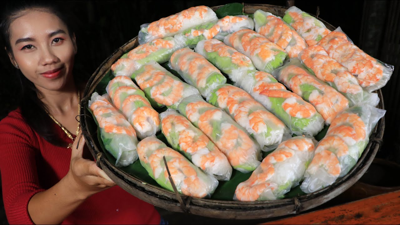 How to make spring roll shrimp with fish sauce recipe - YouTube