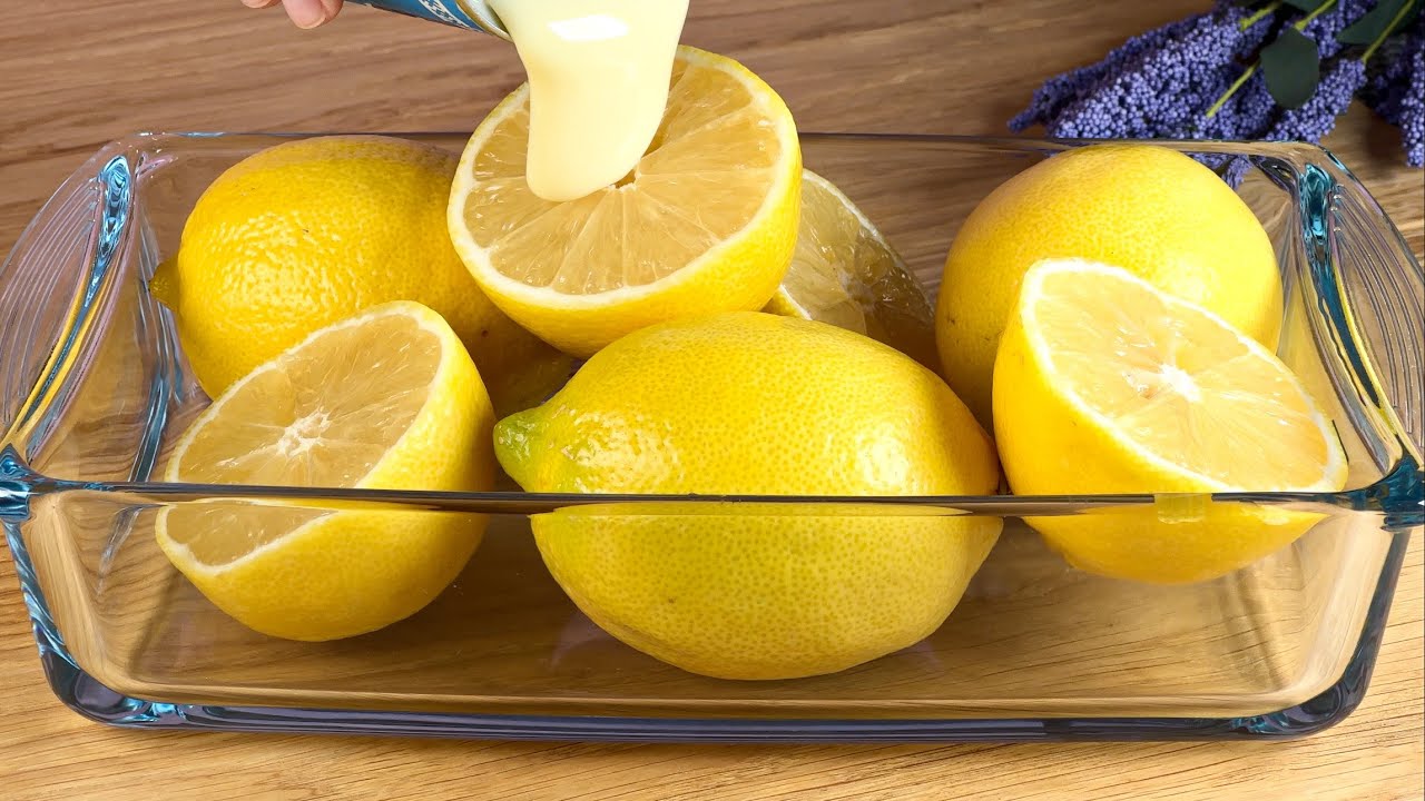 Летний десерт с лимоном и сгущенкой! всего за 5 минут!