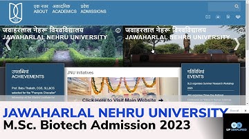 Jawaharlal Nehru University M.Sc. BIOTECHNOLOGY & COMPUTATIONAL AND INTEGRATIVE SCIENCES