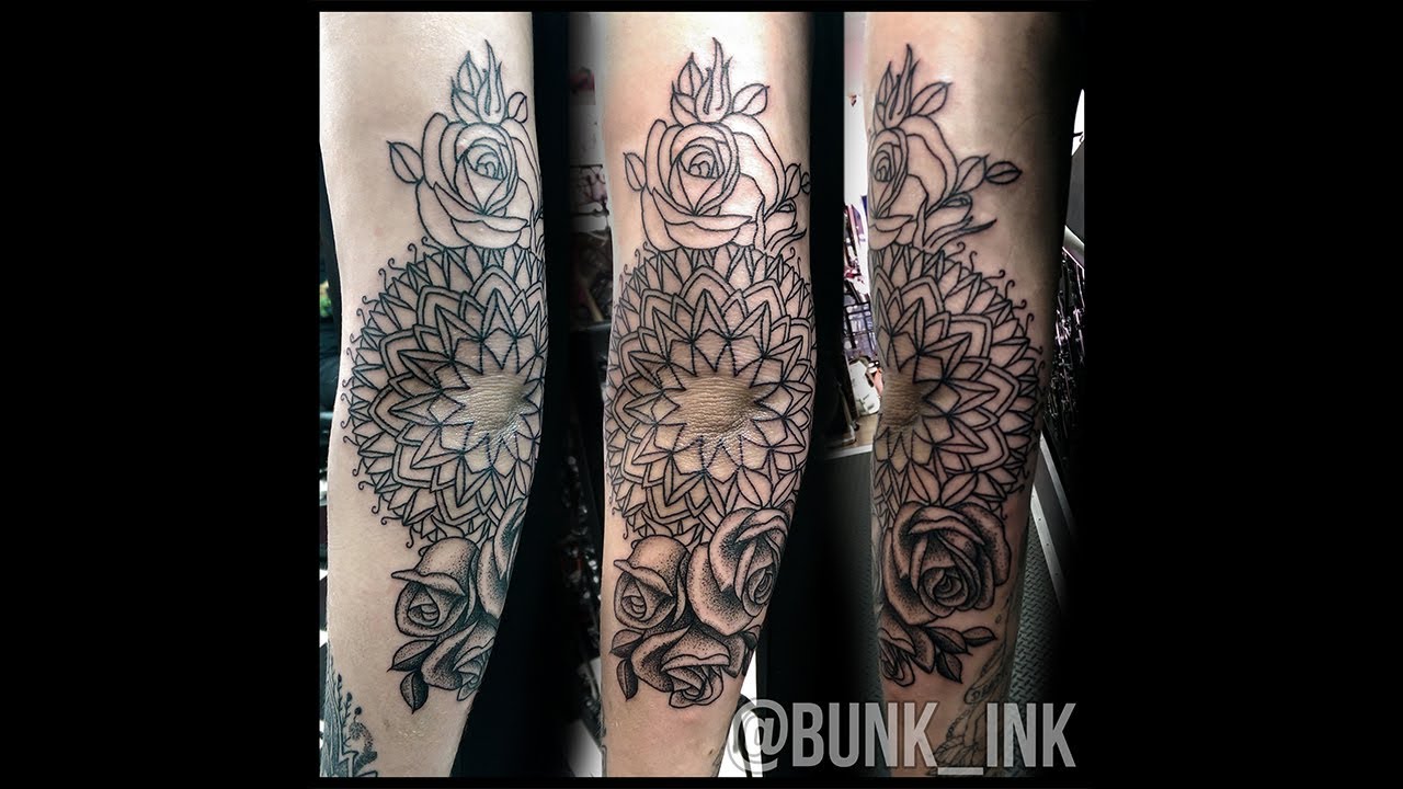Mandala and Rose Tattoo Timelapse - Bunk - YouTube