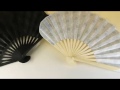 丸型タイプ白・黒シンプル扇子