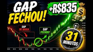 Esperei o Gap Fechar e o Trade Explodiu! +R$835 em 31 Minutos