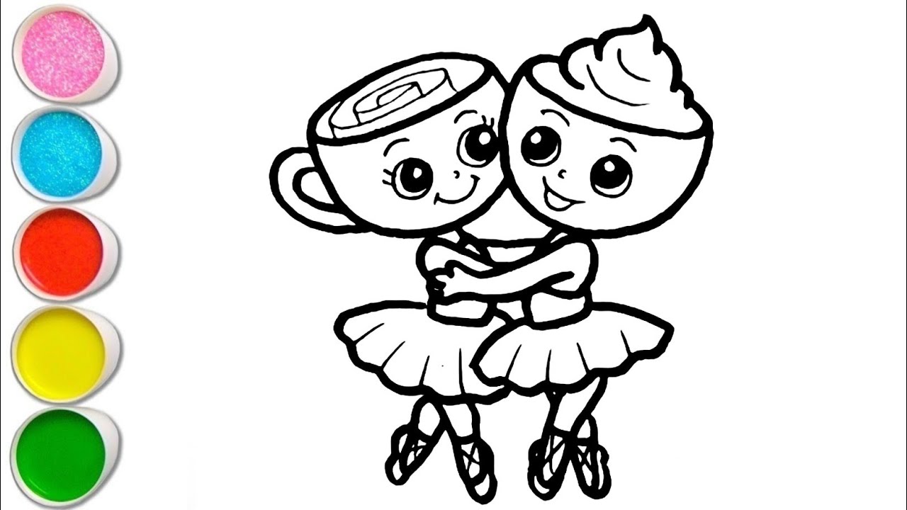 Милые балерины-подружки Капучино: рисование, раскрашивание и создание картинок для детей и малыше...