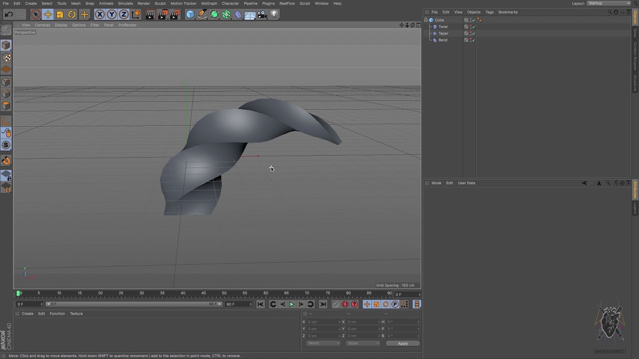 3. C4D Deformers Bend, Twist, Taper ,Wind, Squash & Stretch, etc. YouTube