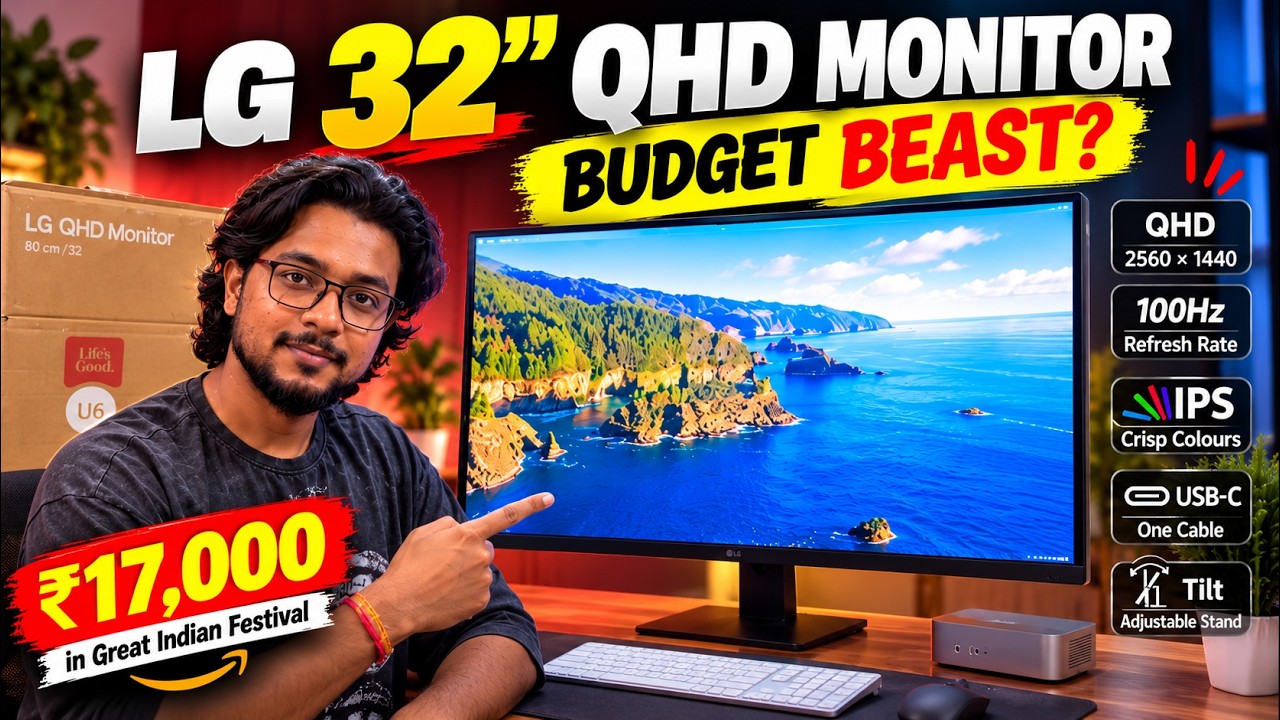 Best 32-Inch Monitor for Mac mini? LG QHD 100Hz Review Under ₹17,000 ...