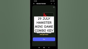 29 JULY - HAMSTER KOMBAT - MINI GAME COMBO KEY