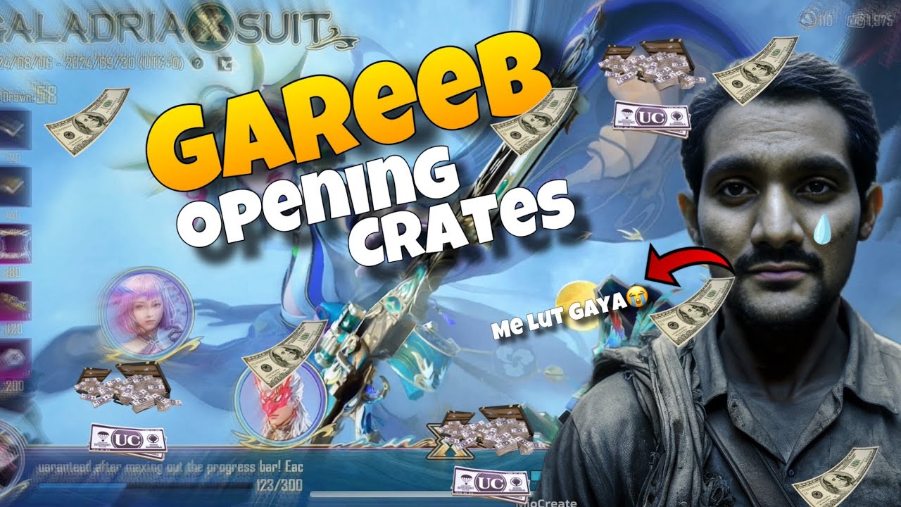 Gareeb opening crates😖😭 GALADRIA X SUIT😍💋 Pubg mobile