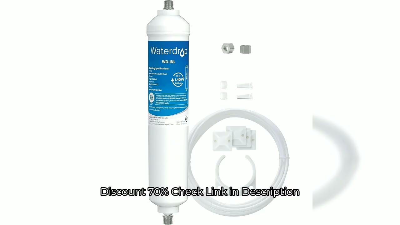 Waterdrop Inline Water Filter for Refrigerator and Ice Maker, NSF Certified High Capacity Drinking W