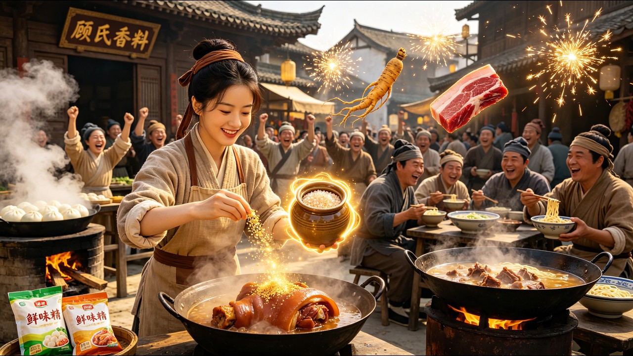 On the very first day of transmigration, a woman was almost sold by her wicked mother-in-law! Pretending to be wronged and splitting up, relying on supermarket space to make a comeback with MSG! Opening a bun shop and a restaurant was thriving in ancient times!