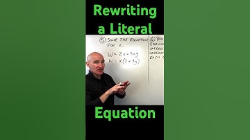 How to Rewrite a Literal Equation
